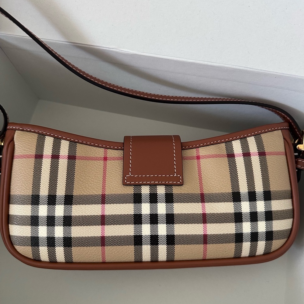 Burberry Beige and Brown Plaid Shoulder Bag - Picture 4 of 6